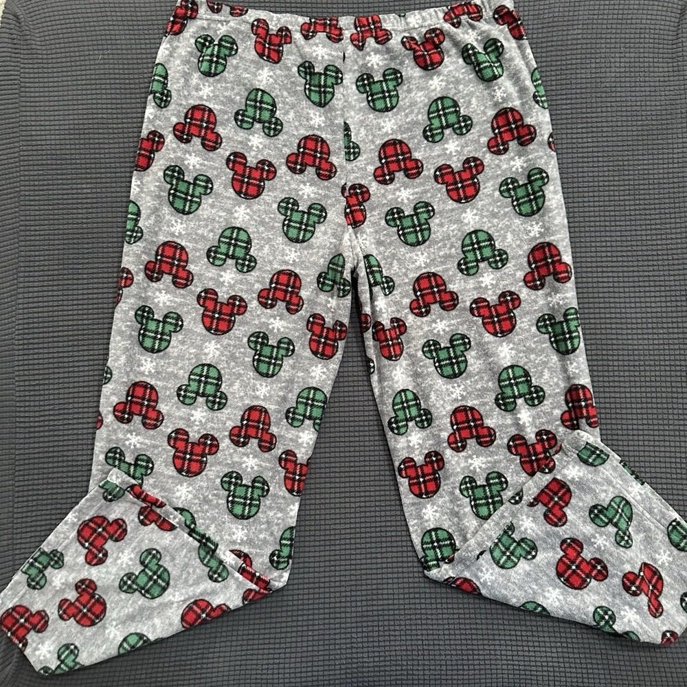 Disney Mickey Mouse Red Green Plaid Holiday Pajama Pants XX-Large 43" Length - Picture 5 of 5